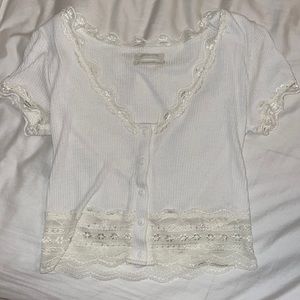 White lace trim Urban Outfitters T-shirt